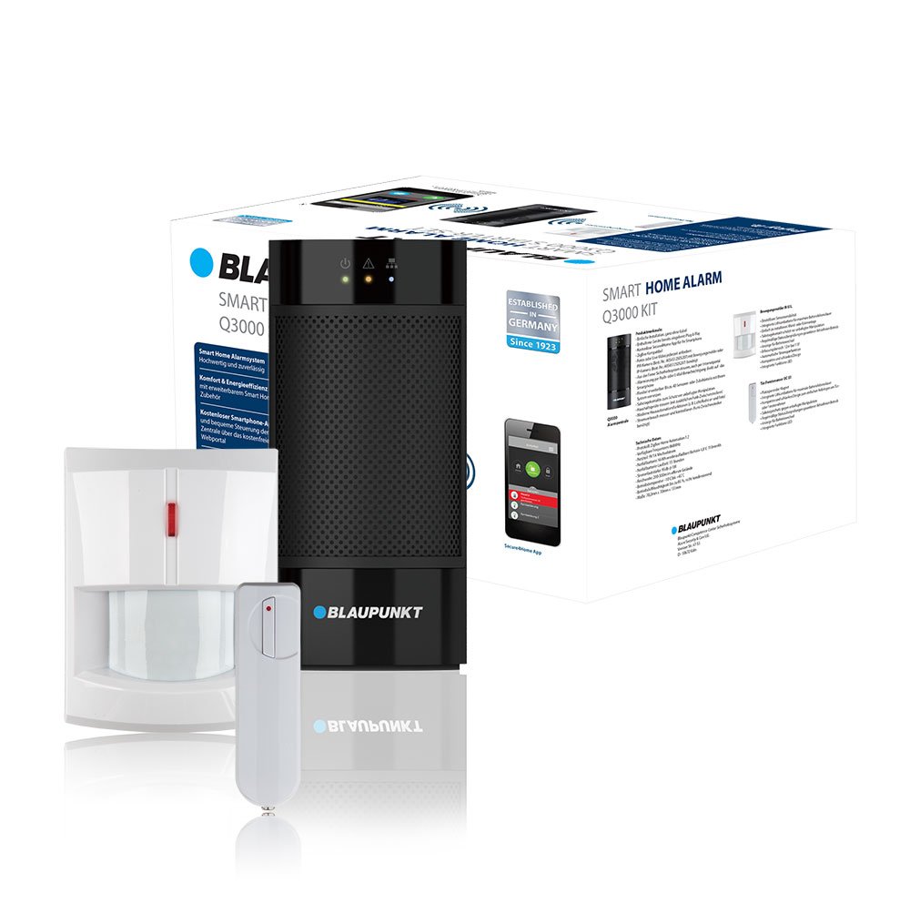 Blaupunkt Smart Home Security Visual Monitoring Set, Alarm Radio IP Security System with Smartphone App, Q3000, Black