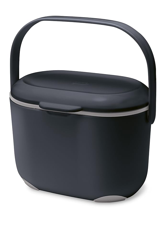 Addis 515630 2.5 Litre Kitchen Compost Caddy, Black/Grey