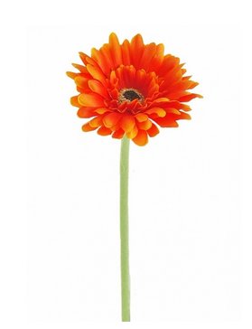 Small Head Silk Gerbera Flower Stem Quality Artificial Flowers In Many Colours (Orange)