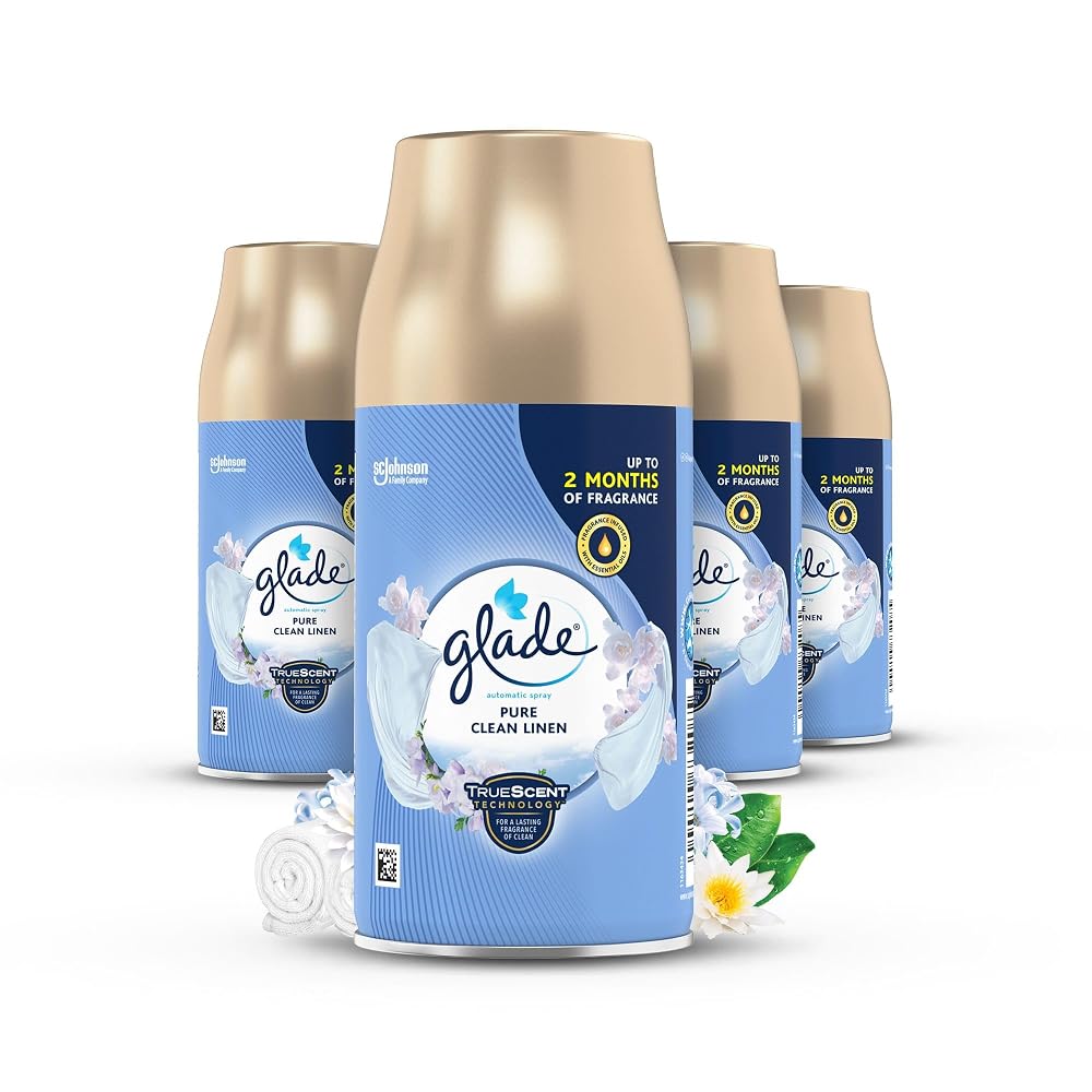 Glade Automatic Air Freshener Refill, Clean Linen, Pack of 4