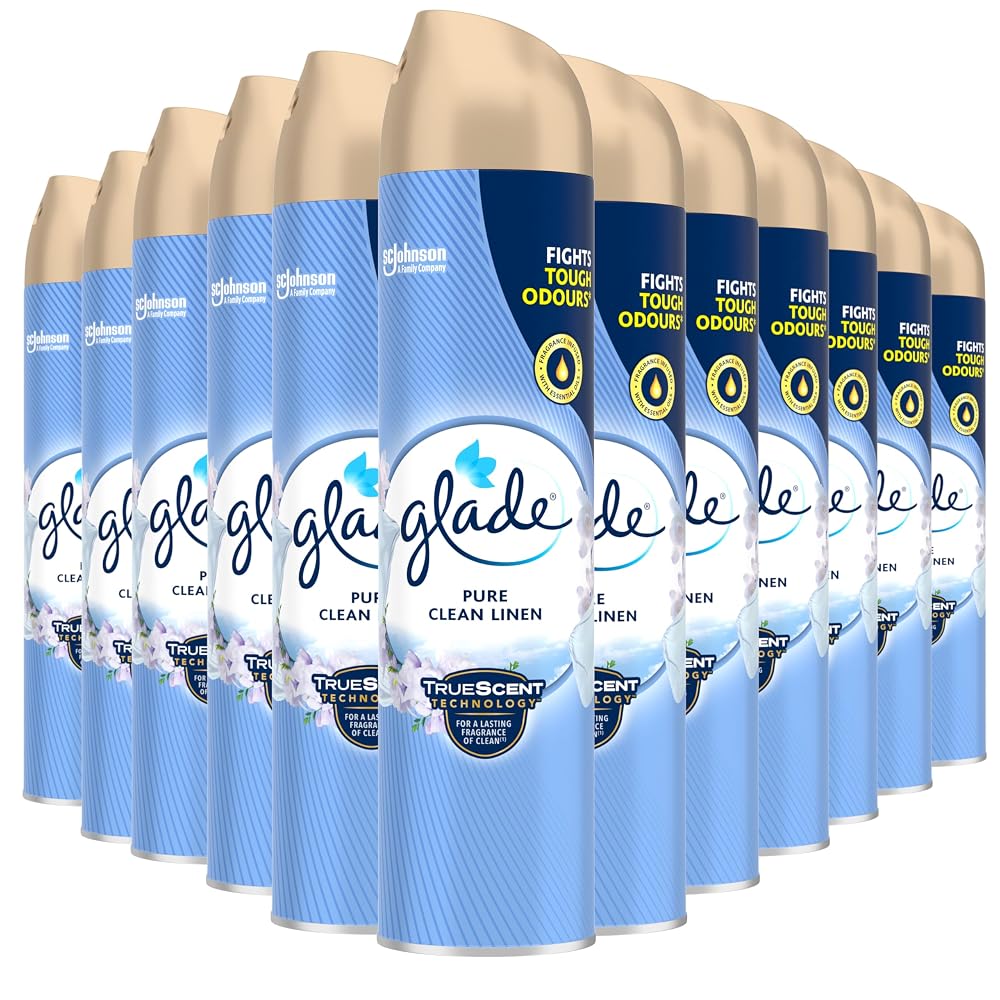 Glade Air Freshener Aerosol Room Spray, Clean Linen, 12-Pack