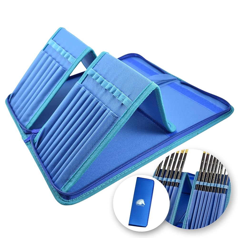 Myartscape Paint Brush Holder, Organizer for 15 Long Handle Brushes, Art Storage Case