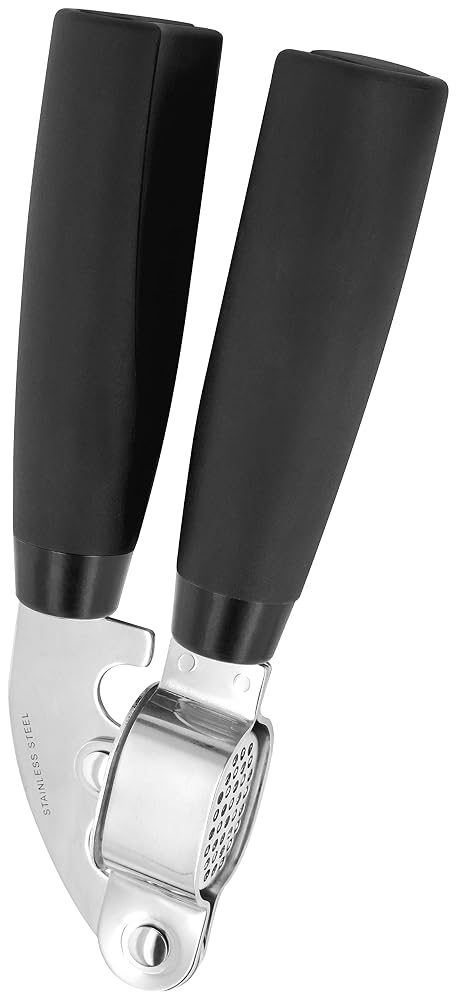 Stellar SureGrip Garlic Press, Stainless Steel, Black