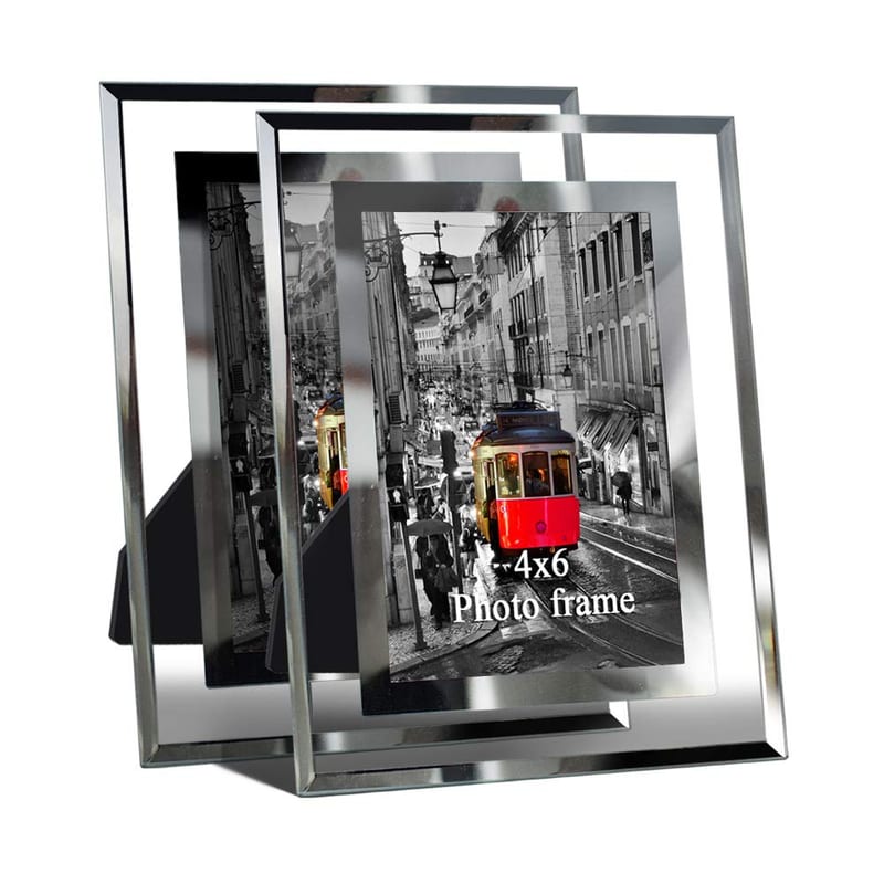 Giftgarden 6x4 Glass Photo Picture Frames Set for 6x4 Photograph Desktop Display, 2 PCS