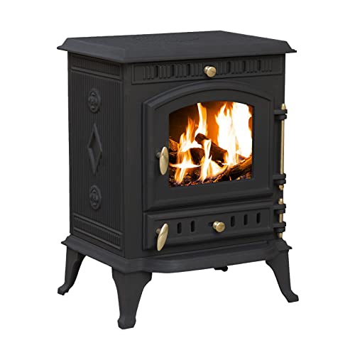 8kW Cast Iron Multifuel Woodburning Stove with Riddling Grate and Ash Pan