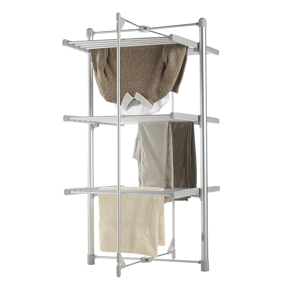 VonHaus Heated Clothes Drying Rack - Foldable 3 Tier Indoor Electric Laundry Airer, Low-Cost Running