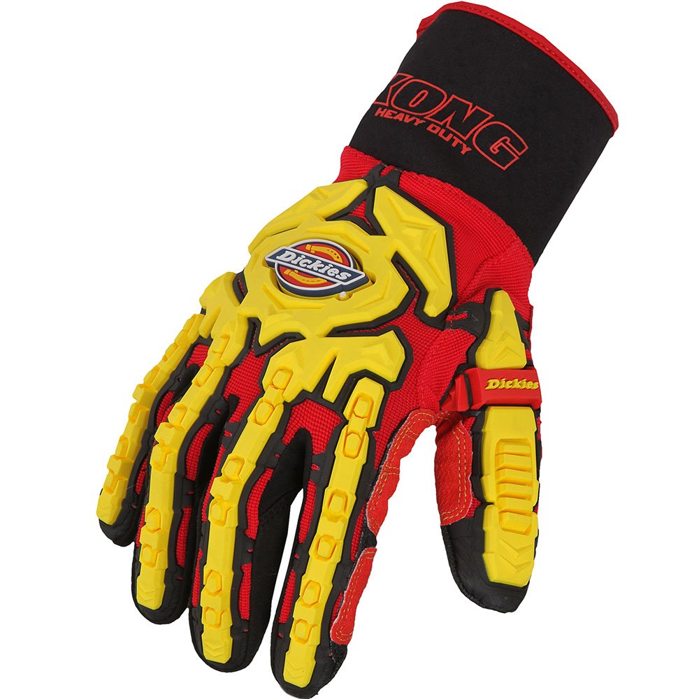 Dickies GL01HD Heavy Duty Impact Gloves, Red, Size Large