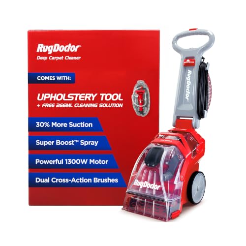 Rug Doctor Deep Carpet Cleaner (1300W) | The Telegraph’s 2025 Best Value Carpet Cleaner - 30% More Suction - Dual Cross-Action Brushes - Upholstery Tool for Stairs, Sofas & Soft Furnishings