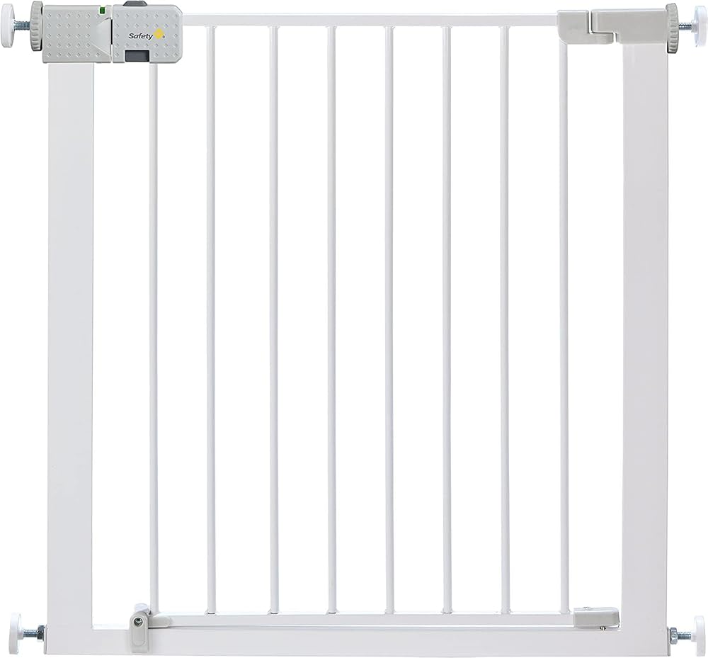 Safety 1st SecureTech Gate, Baby Stair Gate Pressure Fit, White, 73-80cm (max. 136cm), Easy-Closing Baby Safety Gate, One-Hand Opening, No-Screw Installation (No Drilling), Double Lock System