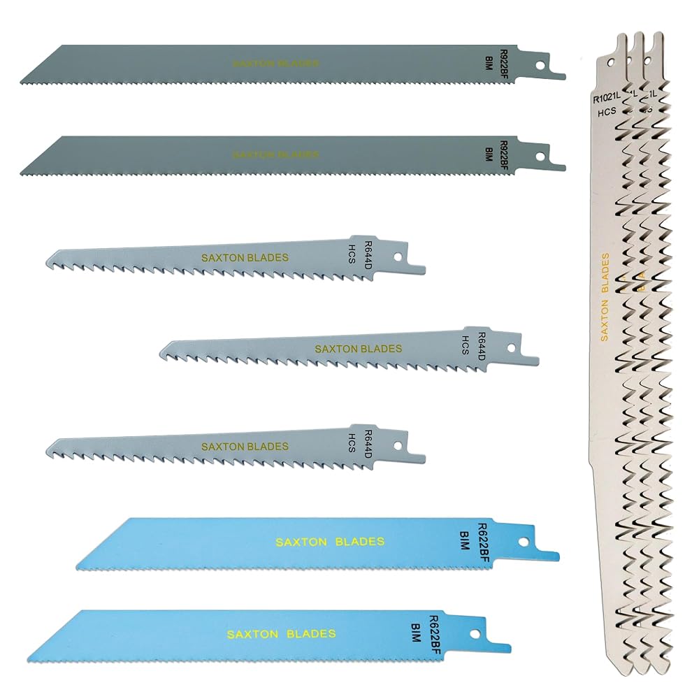Saxton RPR10MX 10 Blade Reciprocating Sabre Saw Combo, Wood & Metal, Fits Bosch, DeWalt, Makita