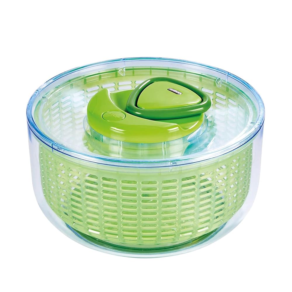 ZYLISS Easy Spin Salad Spinner, Large, Green, BPA Free