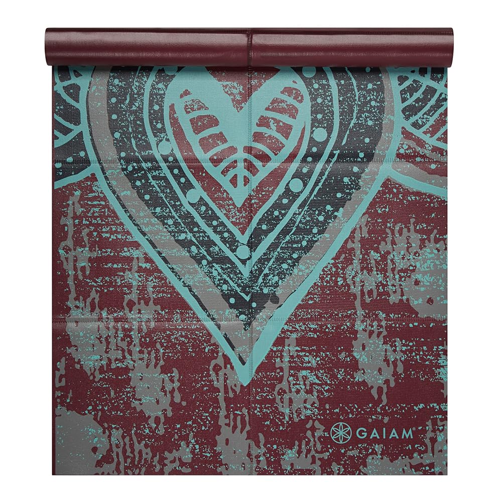 Gaiam Folding Travel Yoga Mat, Foldable 2mm Thin Mat for Travel and Home
