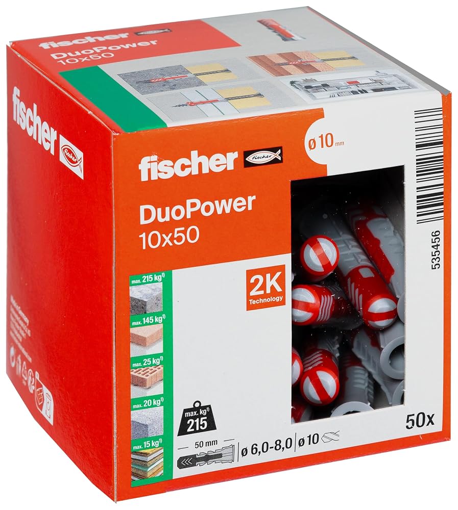 fischer DuoPower 10 x 50 Universal Wall Plugs