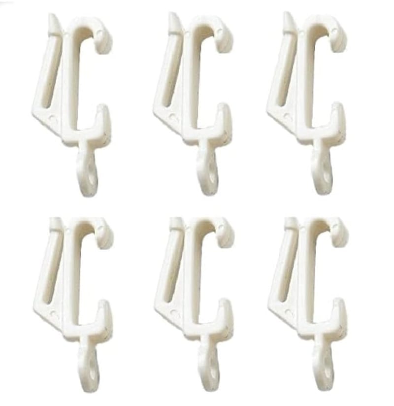 Merriway BH03638 Curtain Track Rail Gliders Hooks (60 Pieces), to Fit Harrison Drape Track, White