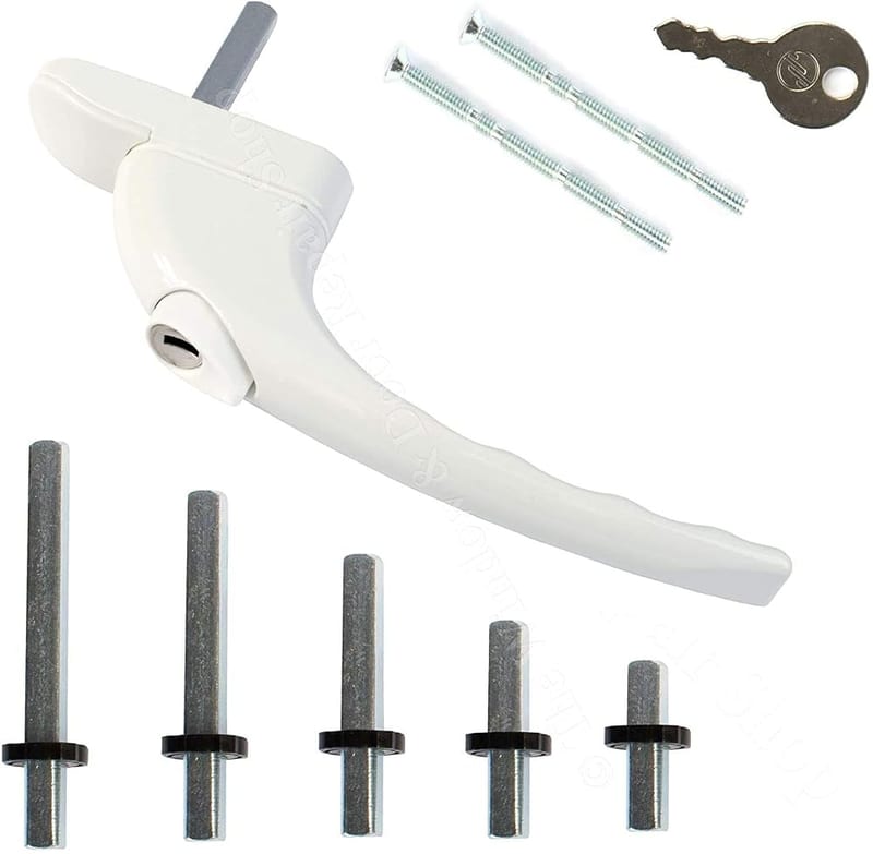 UPVC Universal Inline Espag Lockable Window Handle, Smart Spindle, White