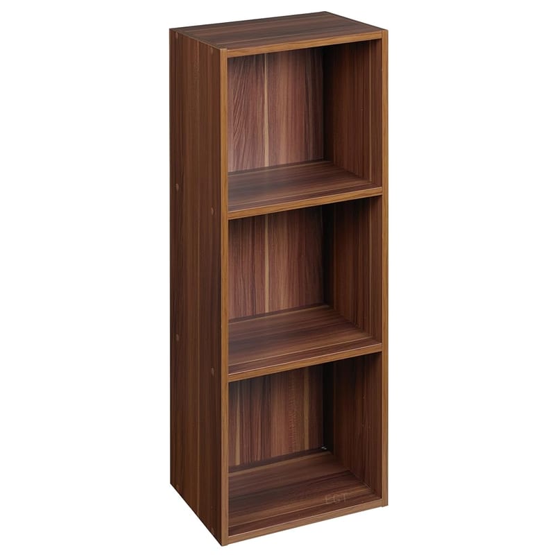 URBN Living 1, 2, 3, 4 Tier Teak Wooden Shelving Bookcase Storage Shelf Unit (3 Tier)
