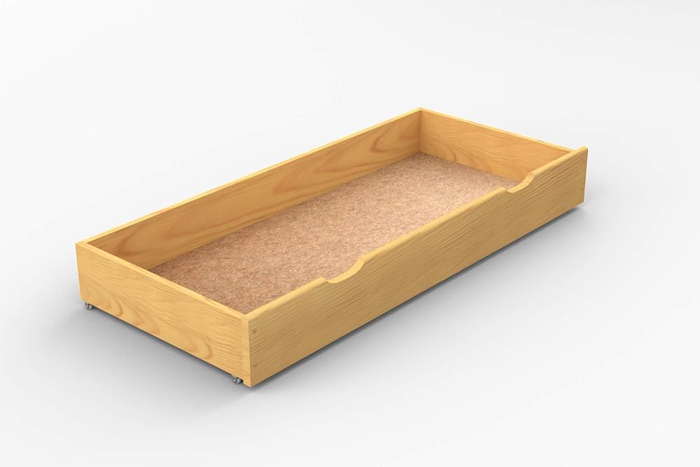 Nodax Under Bed Storage Drawers, Solid Pine Wooden Underbed Storage, Alder, 150cm