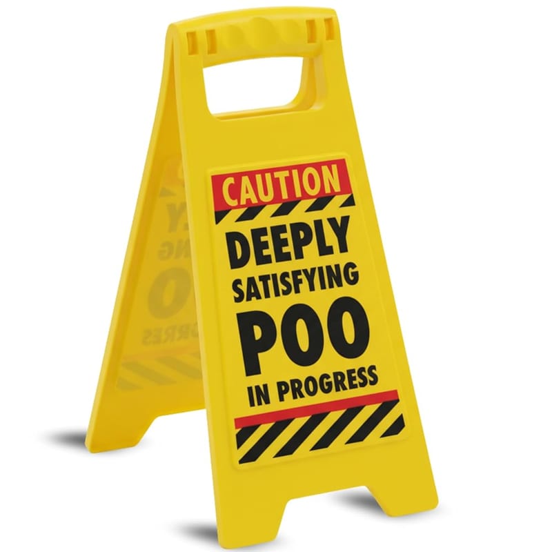 Boxer Deeply Satisfying Poo in Progress Novelty Toilet Humour Warning Sign, Hilarious Secret Santa Gift, 11.8cm x 25cm
