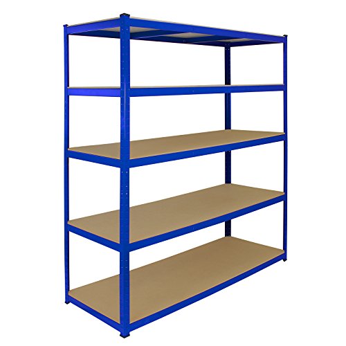 Garage Racking Shelving Unit / 5 Tier 1600mm Wide x 600mm Deep / Steel & MDF Shelves