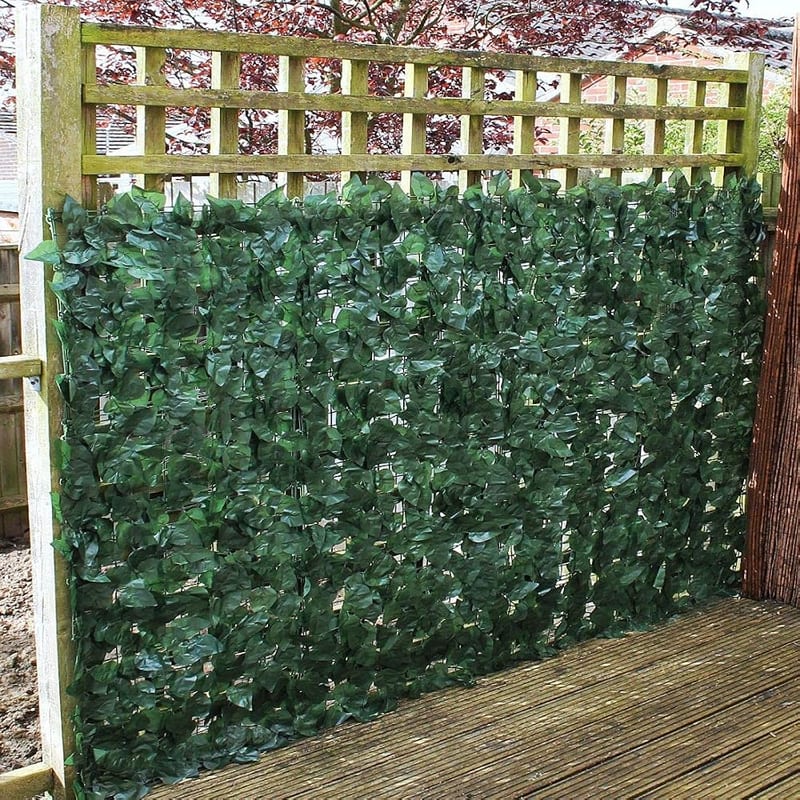 Artificial Ivy Leaf Hedge Screening Panels On Roll, 1m x 3m, Privacy Garden Fence Cover