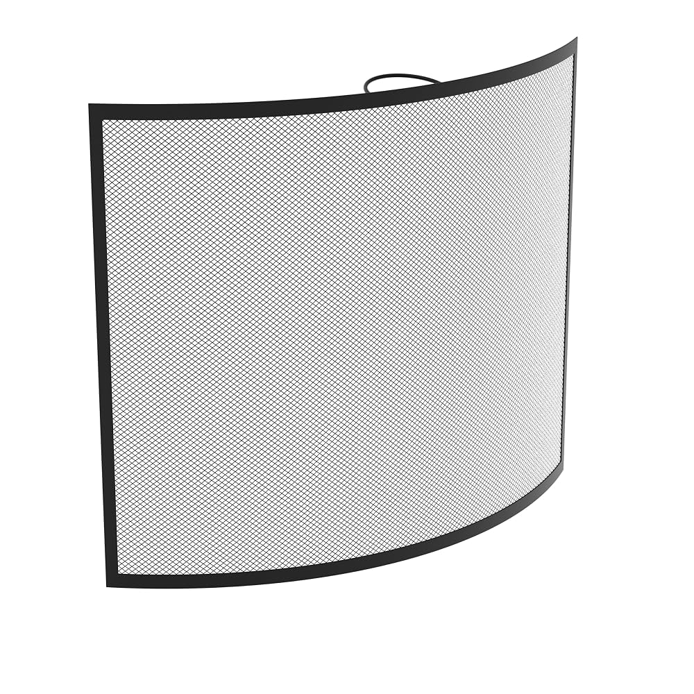 Fire Vida Buckton Spark Guard Fire Screen, Metal, Black