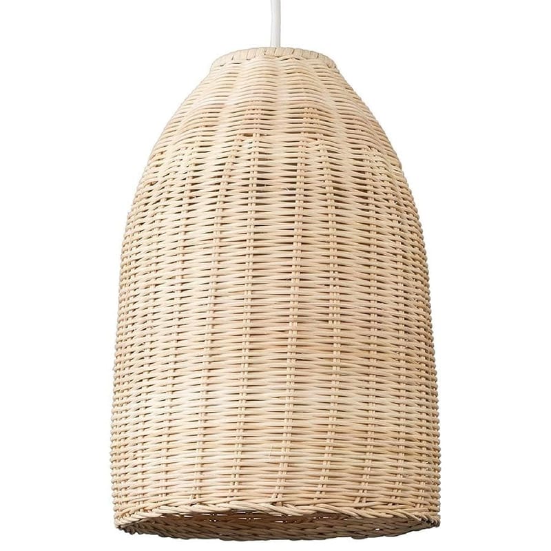 Modern Rattan Basket Ceiling Light Shade in a Natural Finish