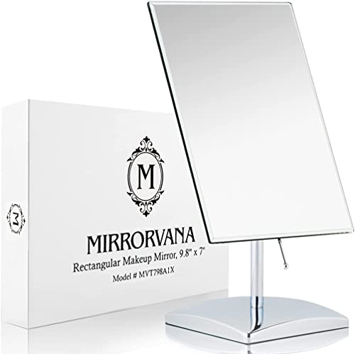 MIRRORVANA Large Free Standing Bathroom Mirror, 25cm x 18 cm (Chrome)