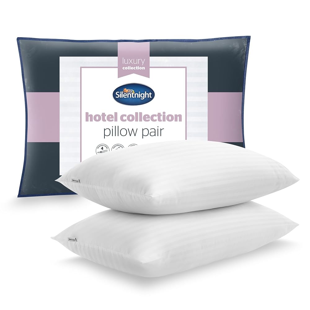 Silentnight Hotel Collection Pillows, Luxury Hotel Quality, Soft Medium Support for Back and Side Sleepers, Pack of 2
