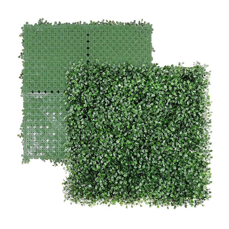 NatraHedge Artificial Boxwood Hedge Mat 20" x 20" Panels (12 Pack), Hedge Leaf Boxwood Roll Panels for Indoor, Outdoor, Garden and Balcony Privacy Fence Screen