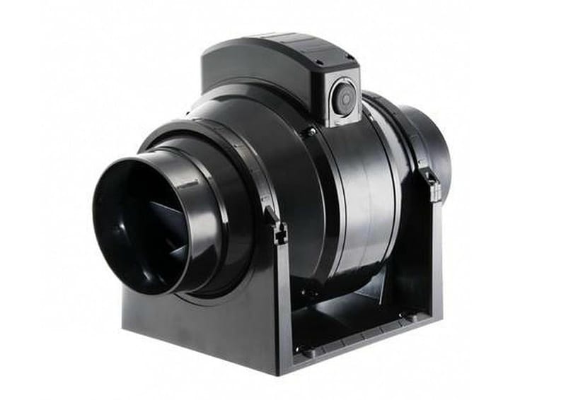 Manrose MF100T 100mm Inline Bathroom Extractor Fan with Timer, Black