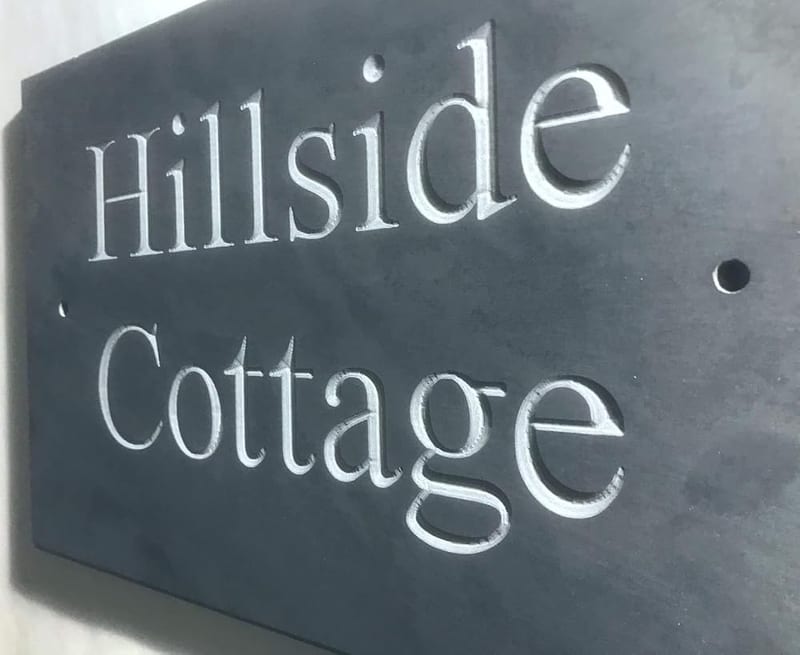 Slate House Signs Name Number Plaque 300x200mm, Unpainted, Personalised Sign Engraved NOT Lasered, Shipped the Next Working Day