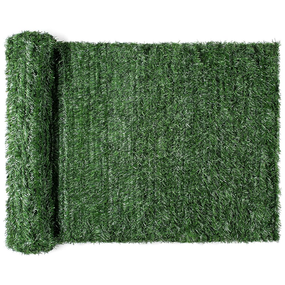 Christow Artificial Fence Screening Roll, Conifer, 1m x 3m, UV-Stabilised Leaves for Garden Privacy