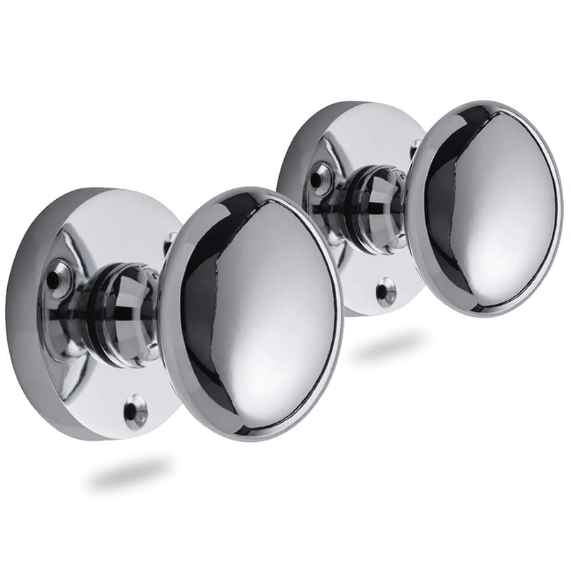 Chrome Hardware Polished Chrome Sprung Mortice Door Knobs, Pair