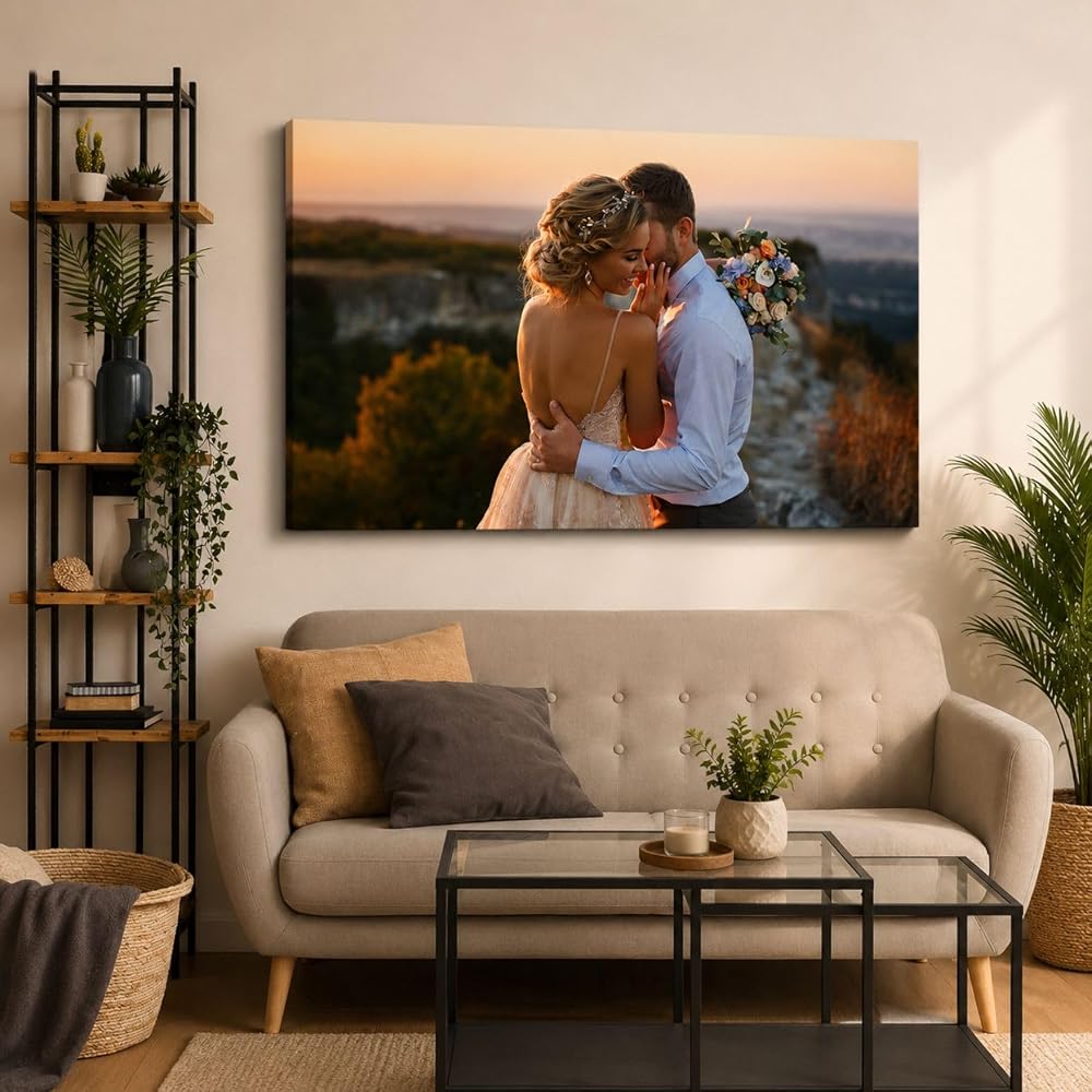 Personalised Canvas Print from Your Photo, Gallery Wrapped HD Photo Canvas, A2 16x22 Inch
