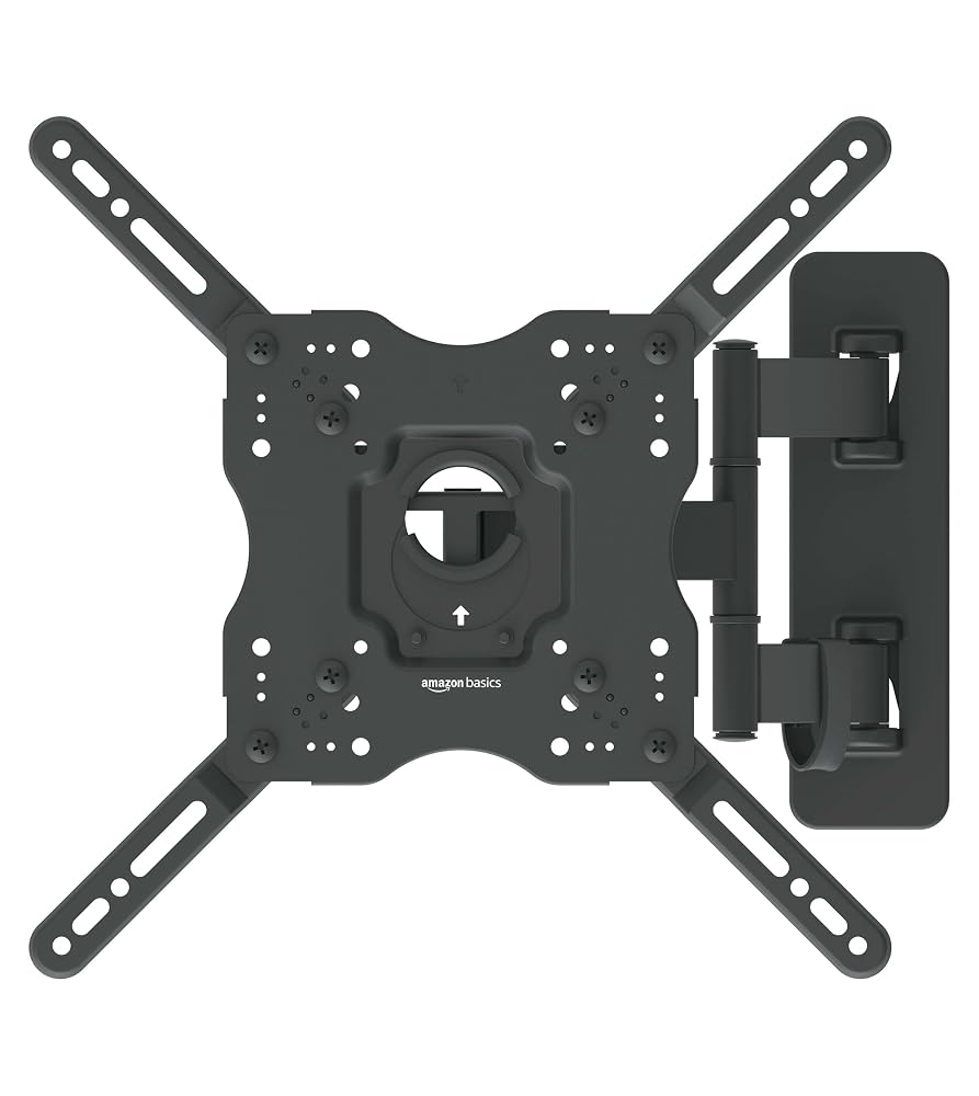 Amazon Basics TV Wall Mount, Swivelling Tilting TV Bracket for 26-55 Inch Flat and Curved TV or Monitor up to 36 kg, TV Stand, Max VESA 400 x 400 mm, Black