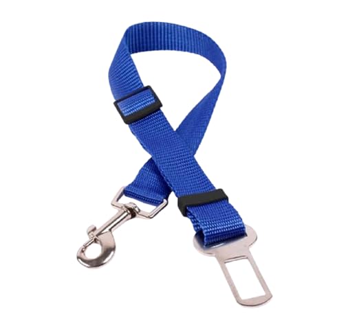 L&L Dog Safety Adjustable Seat Belt Lock Clip, Attachable for Car or Van, Blue