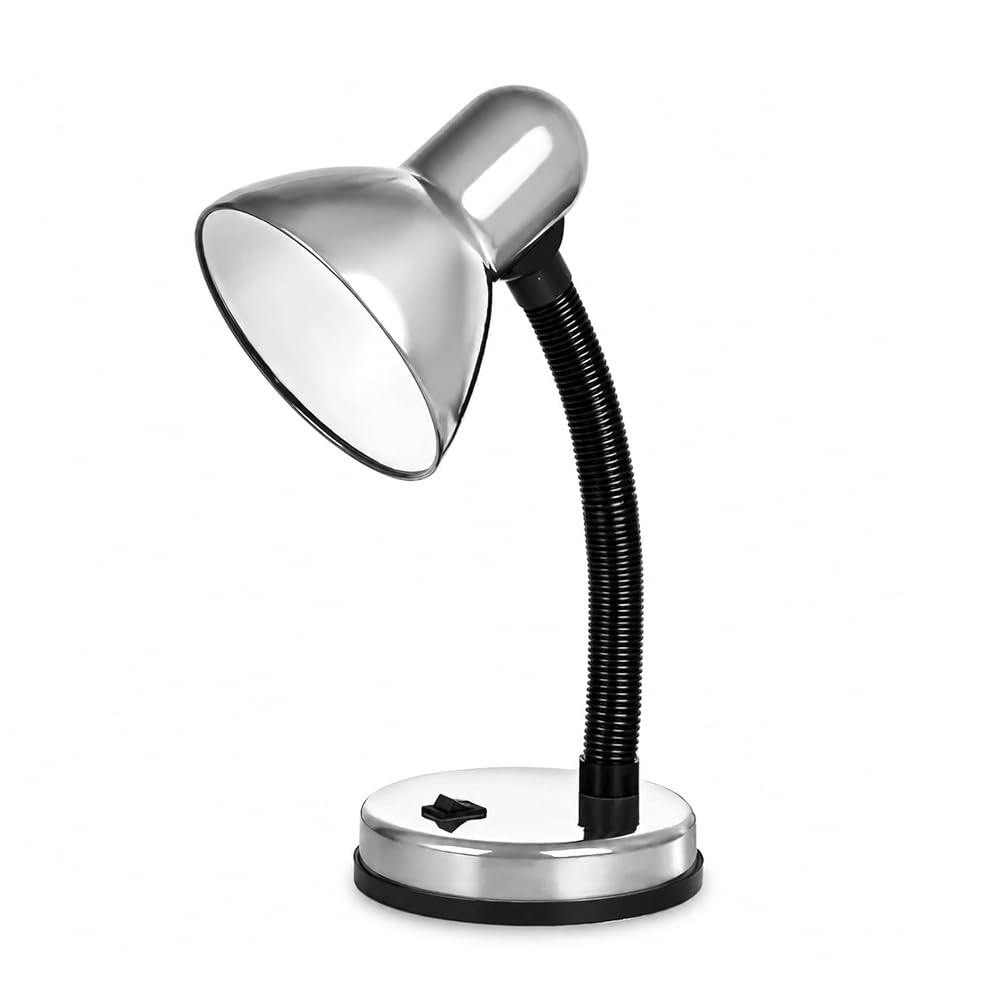 Status Palma Desk Lamp, Flexible, Silver Desk Lamp for Study, Office, Bedroom, SBDL2028ESSLV16