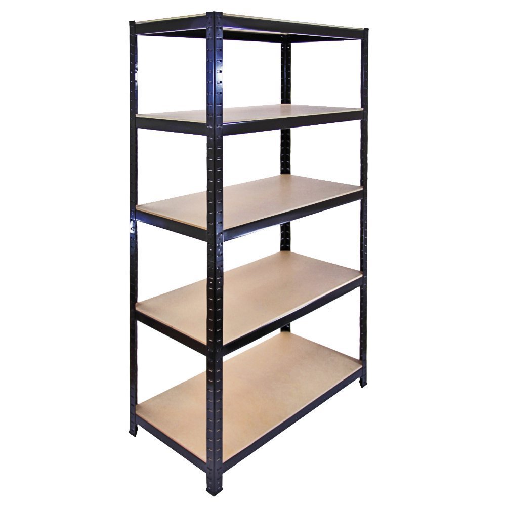 The Shopfitting Shop 5 Tier Boltless Garage Shelving Workshop Storage Racking Shelves, Heavy Duty Metal, 1800 x 900 x 400