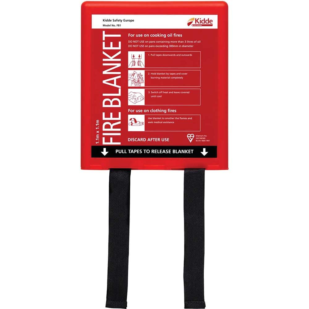 Kidde FB1 Fire Blanket, 1.1m x 1.1m, BAFE & BS EN-1869 Approved