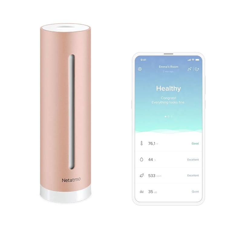 Netatmo Smart Indoor Air Quality Monitor, CO2 Sensor, Temperature, Humidity, Noise - NHC-UK