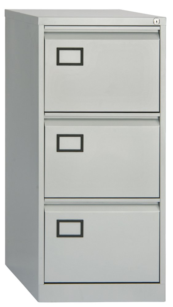Office Hippo 3-Drawer Bisley Filing Cabinet, Goose Grey