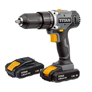 Titan TTI699COM 18V 1.5Ah Li-Ion Cordless Combi Drill with 2 Batteries