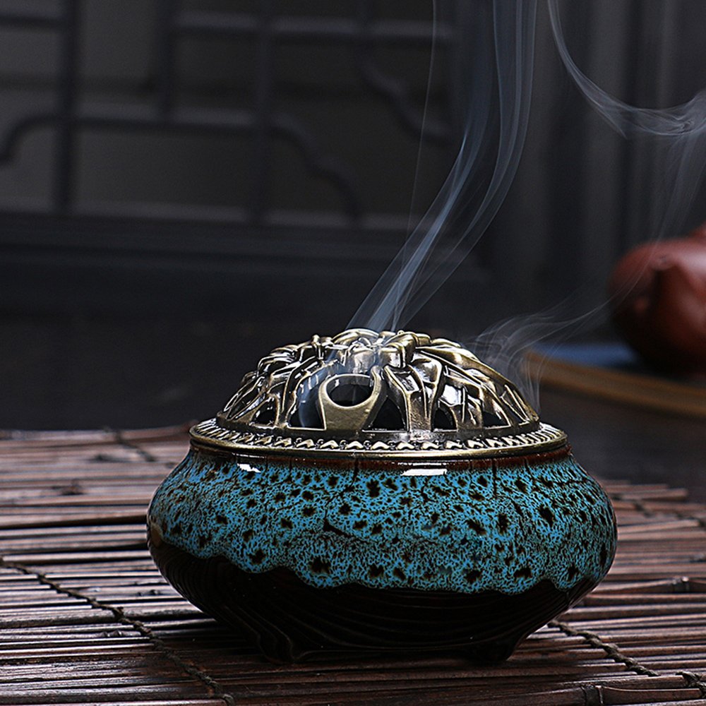 Ceramic Home Decoration Incense Sticks or Cones Burner, Porcelain Incense Holder