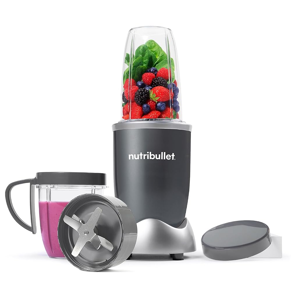 NUTRiBULLET 600 Series Blender in Graphite - Powerful 20,000 RPM Extractor Blends Frozen Fruit, Nuts & Ice - 7 Piece Kit