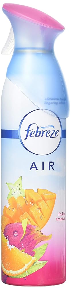 Febreze Air Freshener Spray, Odour Eliminator and Bathroom Freshener, Fruity Tropics, 1.8 Litre (300ml x 6)