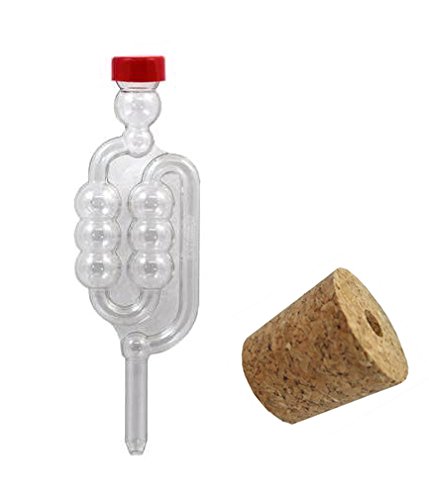 Fermentation Bubbler Airlock & Bored Cork Bung for Demijohn