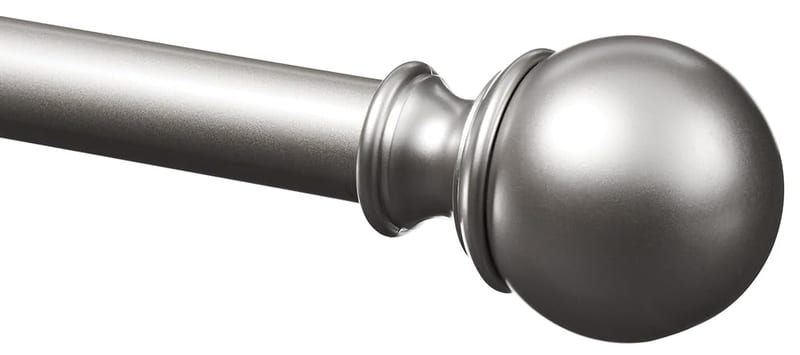 Amazon Basics Extendable Window Curtain Pole with Ball Finials, 19mm Diameter, 91 to 183cm, Nickel