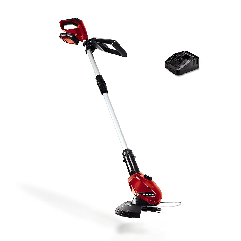 Einhell Cordless Strimmer with Battery and Charger 18V Power X-Change, 24cm Cutting Width, Lightweight Grass Trimmer and Lawn Edger, Includes 20 x Blades GE-CT 18 Li