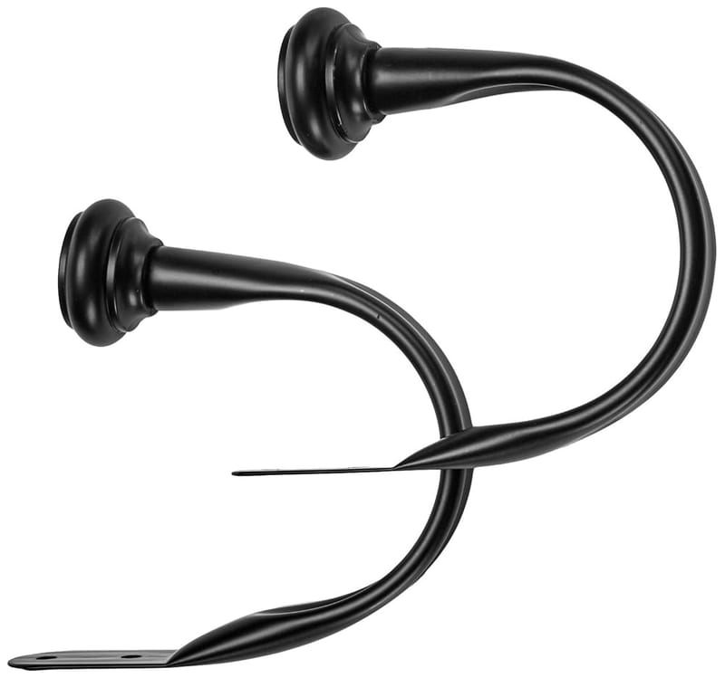 Amazon Basics Decorative Curtain Tie Backs, Set of 2, Black