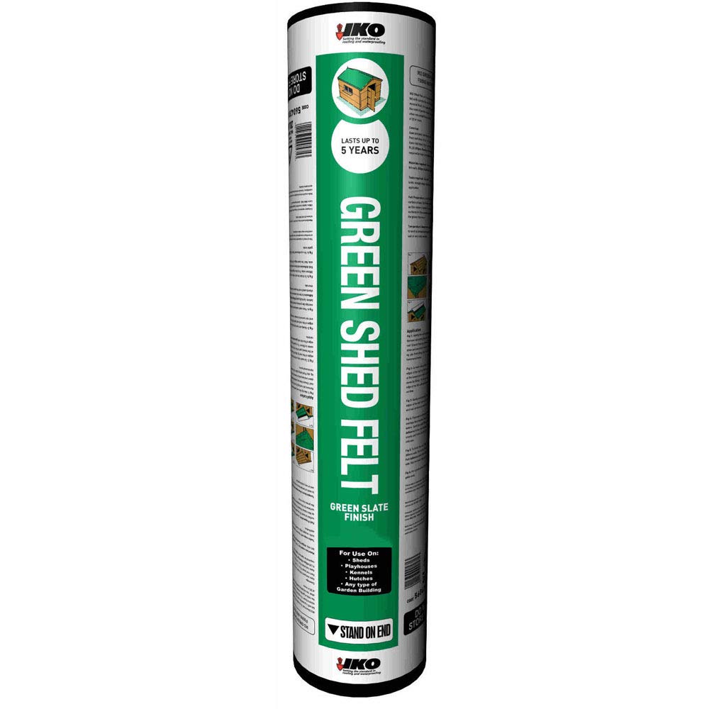 IKO Shed Felt | Shed Roofing Felt | 3 Colours | 8m & 10m Lengths | 10m Standard Grade Green